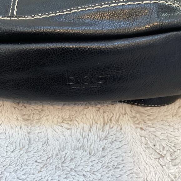 BOC BLACK FAUX LEATHER SHOULDER BAG WITH MULTI ZIP POCKETS - Picture 11 of 11